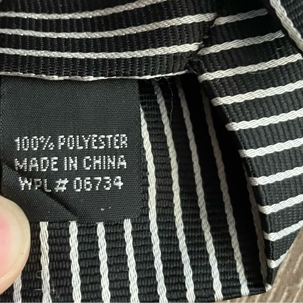 Elegant Black and Striped Clip on Ties